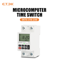 ETEK  220V Din Rail Weekly Days Hour Programmable Intelligent relay 40A 2p with Battery 7 Days Countdown Timer EKTS316