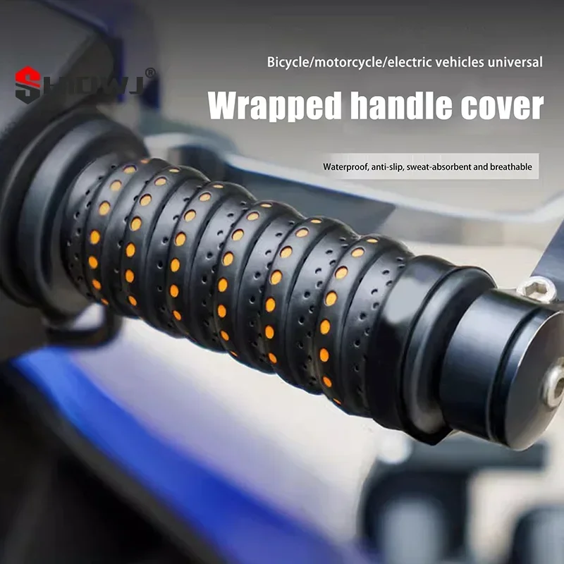 1/2PCS Motorcycle Handlebar Tape Road Bike Bar Tape Breathable Anti Scratch Tape Anti-Vibration Tape Durable Protection Straps