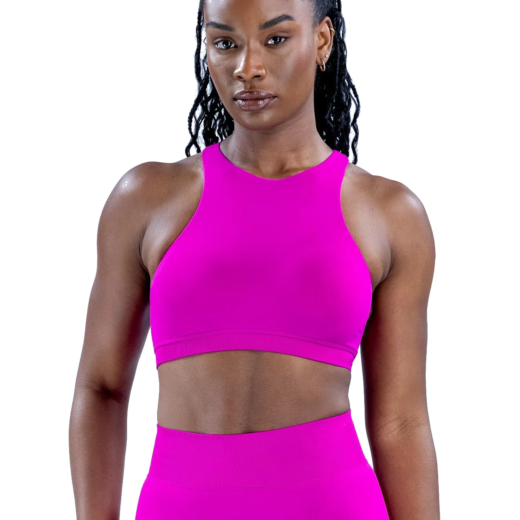 Women's  Seamless Thin Strap Sports Bra-Four-Way Stretch High Support Yoga Vest with Back Support & Body Shaping for Gym