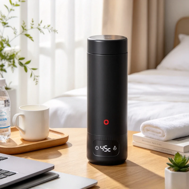 350mL 316L Stainless Steel Electric Heating Cup, 300W Travel Water Boiler with Temperature Control for Business Trip Office Use