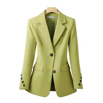 Blazer femminile a maniche lunghe di alta qualità da donna monopetto Slim Suit Jacket Ladies Business Work Wear capispalla formale