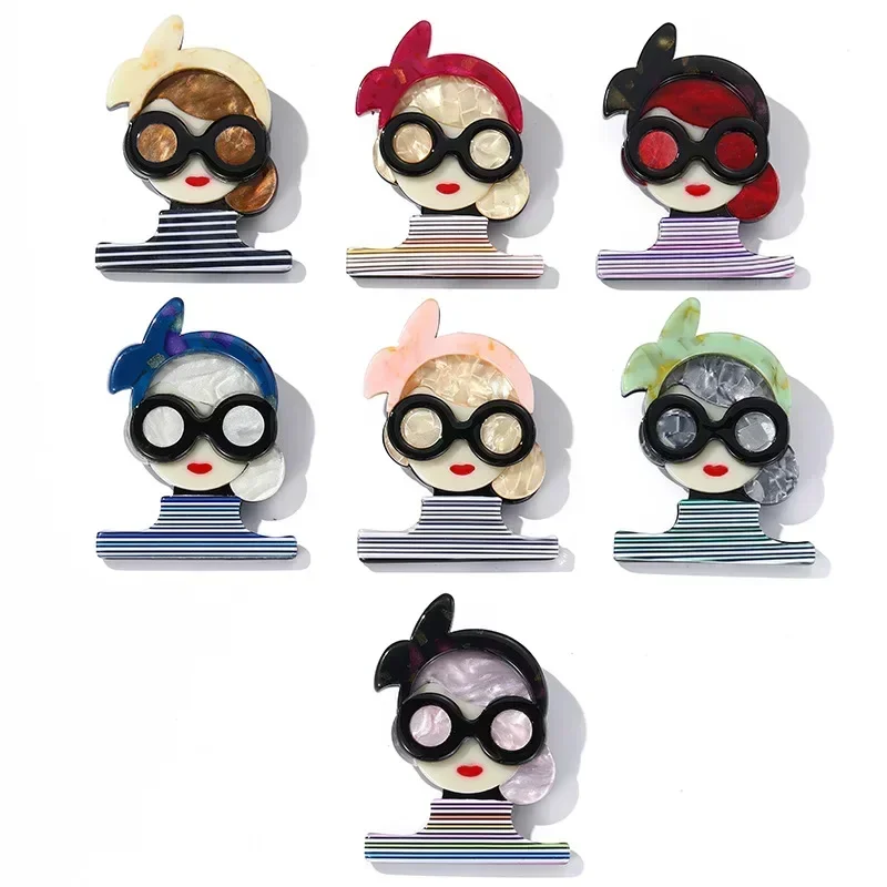 2023 Acrylic Acid Cartoon Sunglasses Character Brooch Fashion Cute Brooch Clothing Accessories Available In Multiple Colors