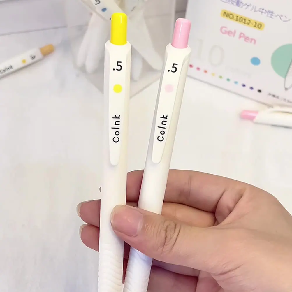 

10Pcs Retractable Gel Pens High Grade Portable Writing Tools Super Smooth Ink Ideal for School Office DIY Scrapbooking Teachers