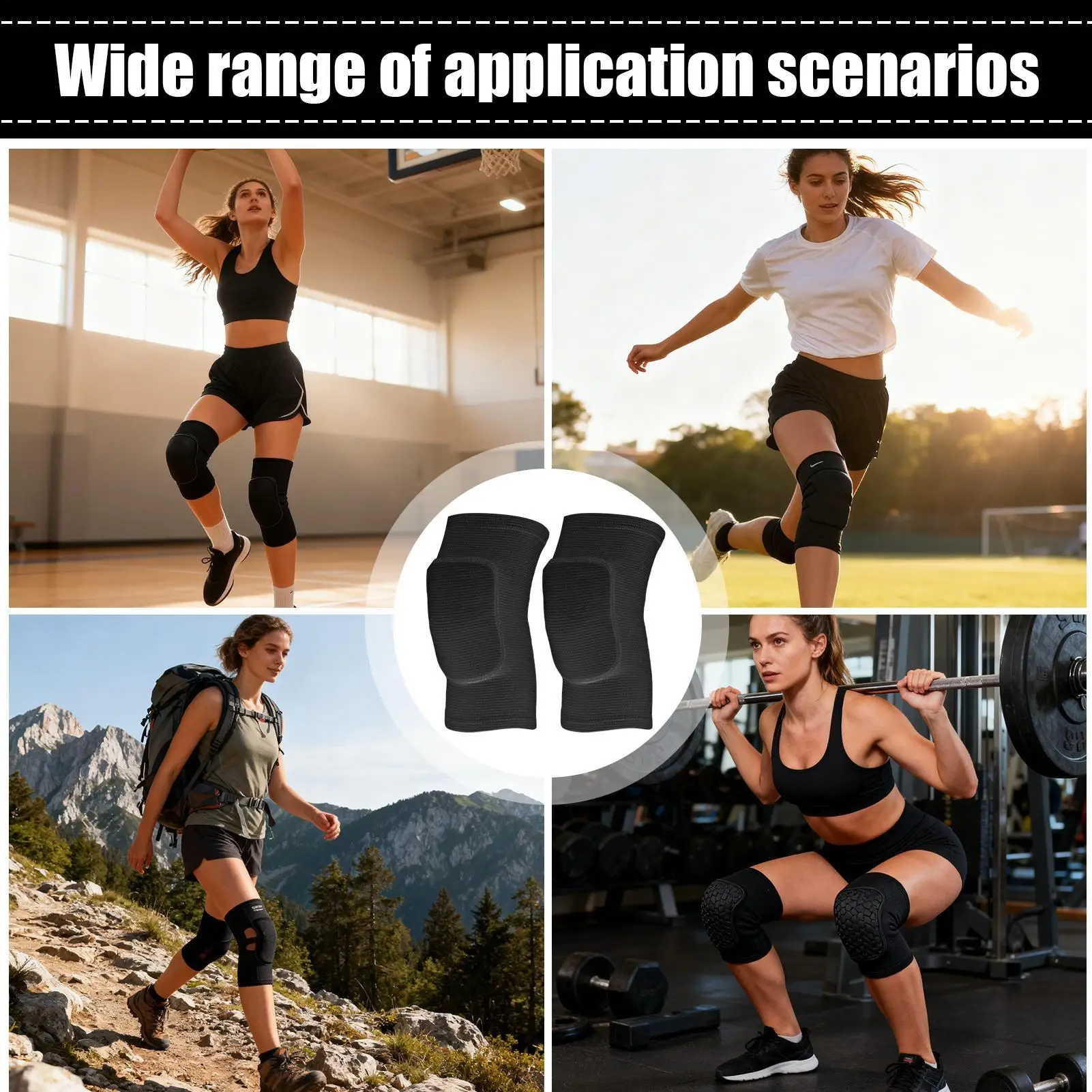 

2Pcs Sports Knee Pads Compression Dancing Knee Protector Support Thickened Sponge Volleyball Yoga Crossift Knee Braces Adult Kid