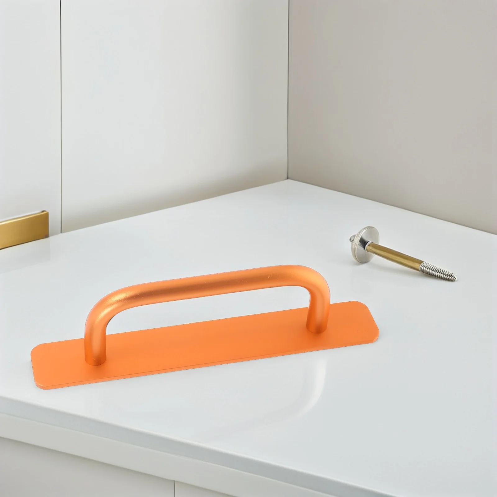 4 قطعة مقابض الأبواب سبائك الألومنيوم لا الحفر لاصق عصا على تسحب لانزلاق شرفة النوافذ خزانة الأبواب تصميم عصري دائم