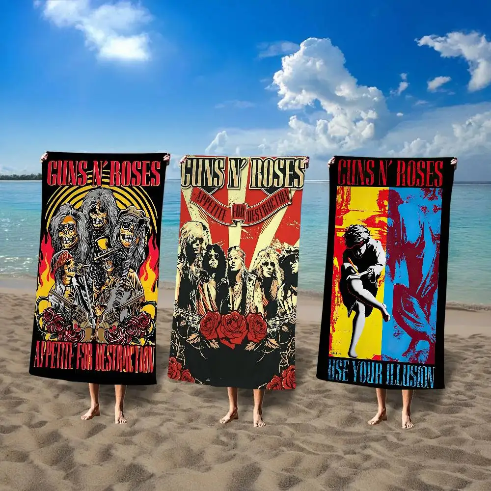 G-Guns N-N R-Roses Big Microfiber Beach Towels Quick Dry Towel Sand Beach Towels Pool Towel for Travel Swim Pool Yoga