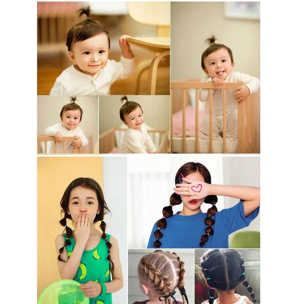 Banda de goma desechable para el cabello para niños y niñas, lazos coloridos para el pelo, diadema para Coleta, accesorios para el cabello para