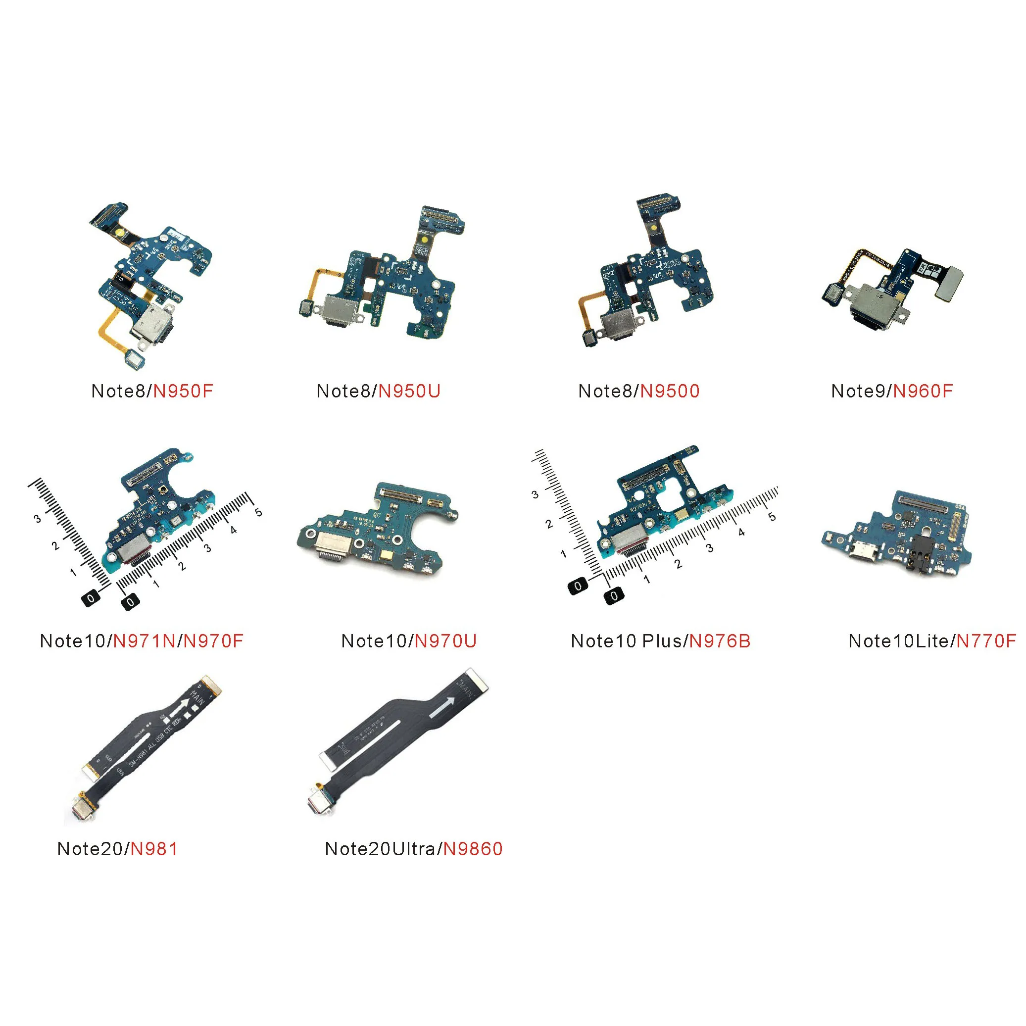 USB Charging Port Flex Cable For Samsung Note 8 9 N976B N9500 N960F N971 N970 Note10+ Plus Note20Ultra Charger Dock Connector