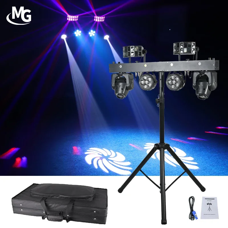 Портативный Dj Light Disco Set с подставкой RGBWA 5in1 Moving Head Beam Par Light Laser Light Dj Equipment для вечеринки, свадьбы, сцены