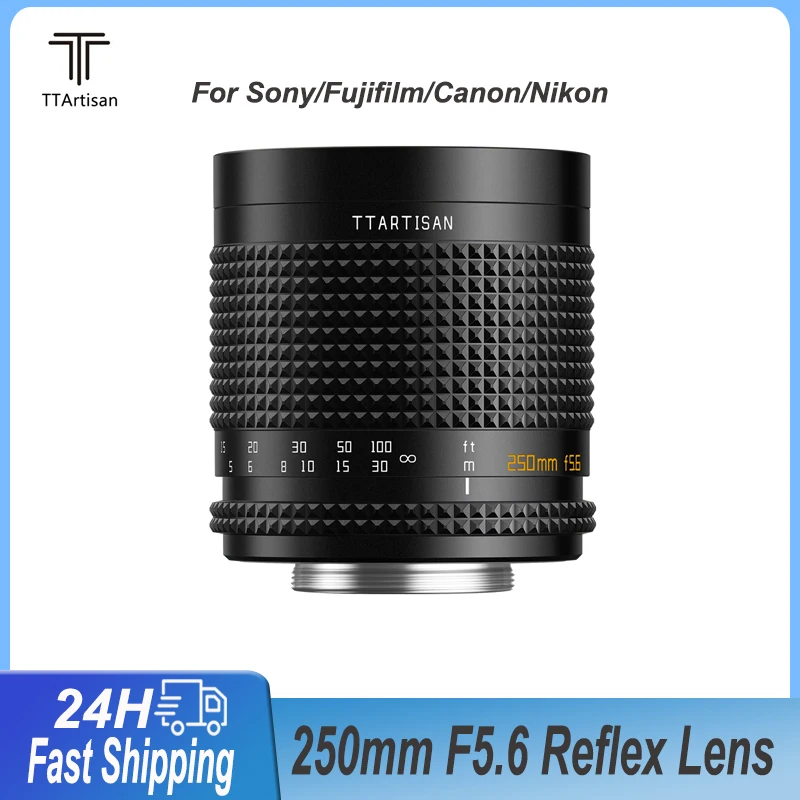 TTArtisan 250mm F5.6  Refelx Lens Full Frame Manual Bubble Soap Bokeh for M42 Mount Adapter to Nikon Z Sony E fuji X Canon EF RF