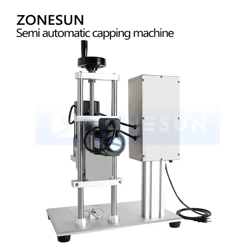 ZONESUN ZS-XG450 الكهربائية شبه التلقائي غسول اليد هلام زجاجة السد آلة الوجه غطاء علوي الشد آلة الختم