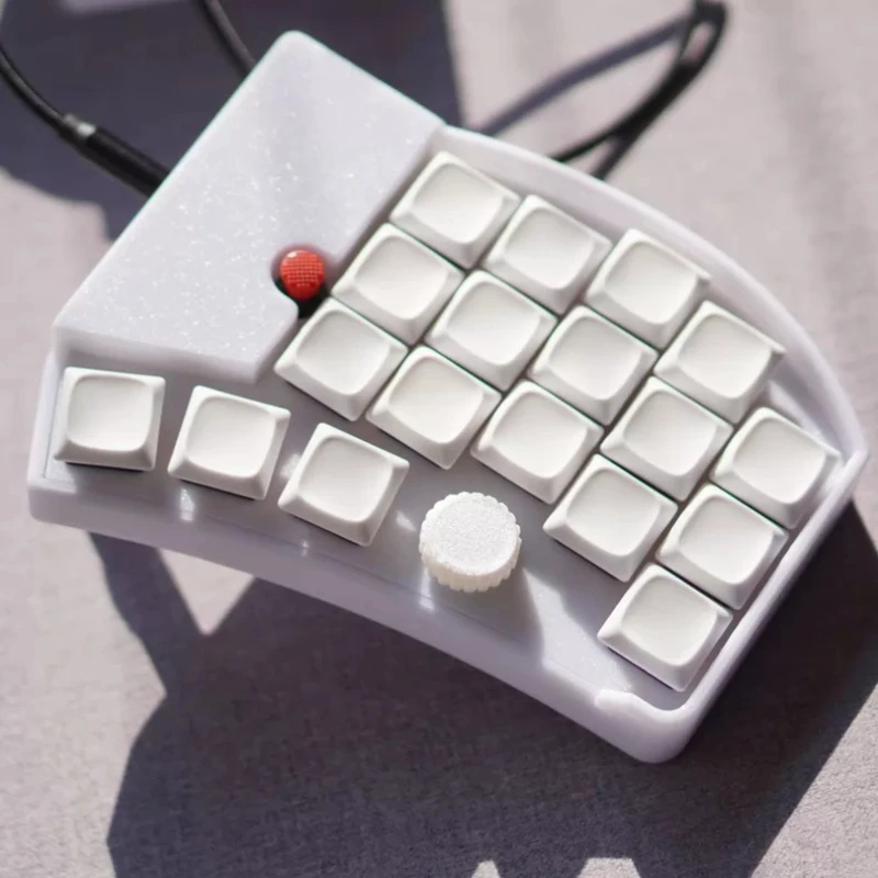 Pskeeb5-lite 3x5 Little Red Dot Low Profile Split Keyboard Wired Hot Swap with Knob OLED Support QMK Gamer Mechanical Keyboard