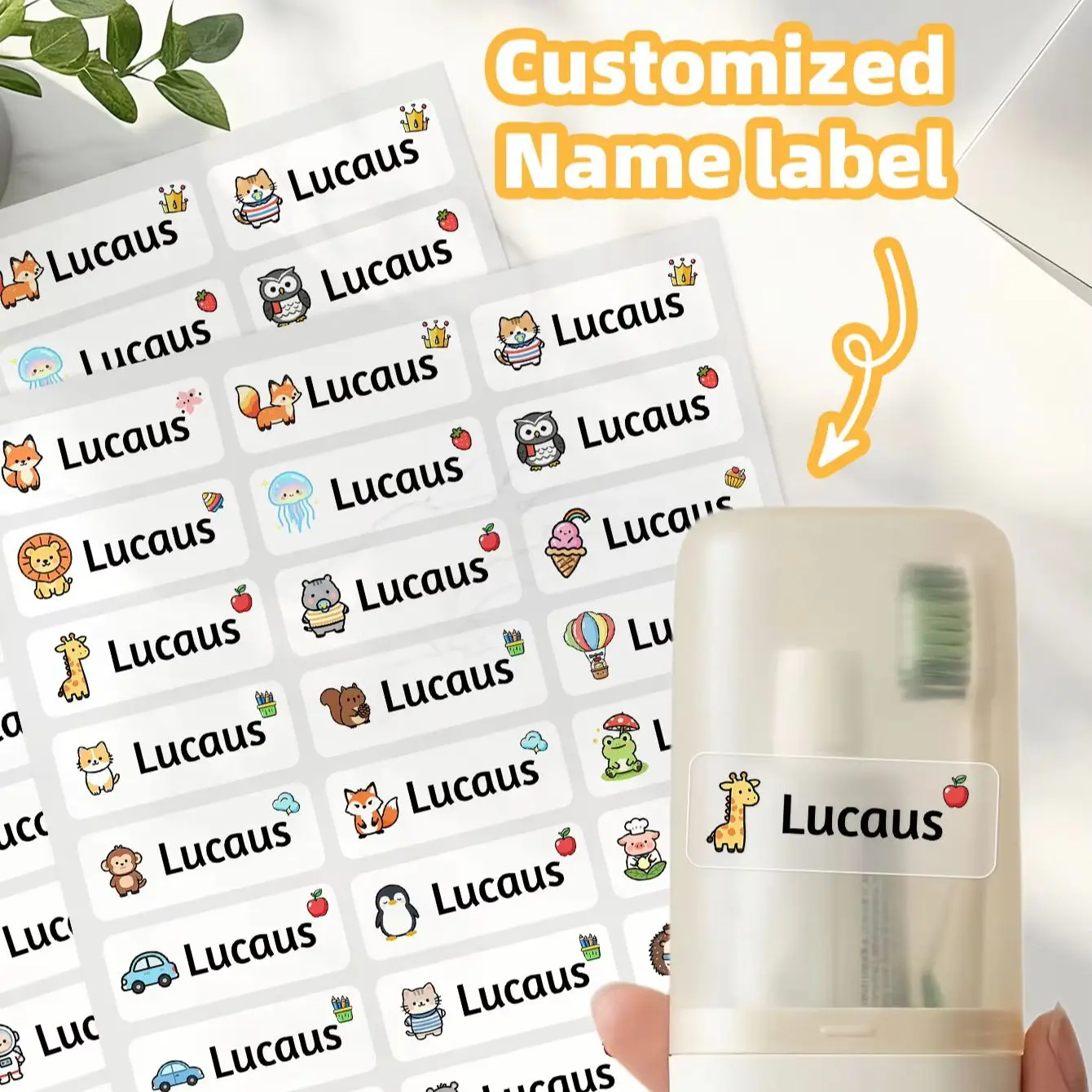 1-300PCS Personalized Waterproof Custom Text Labels Travel Bags Package Seals Gift Pouches Storage Box Decor Stickers