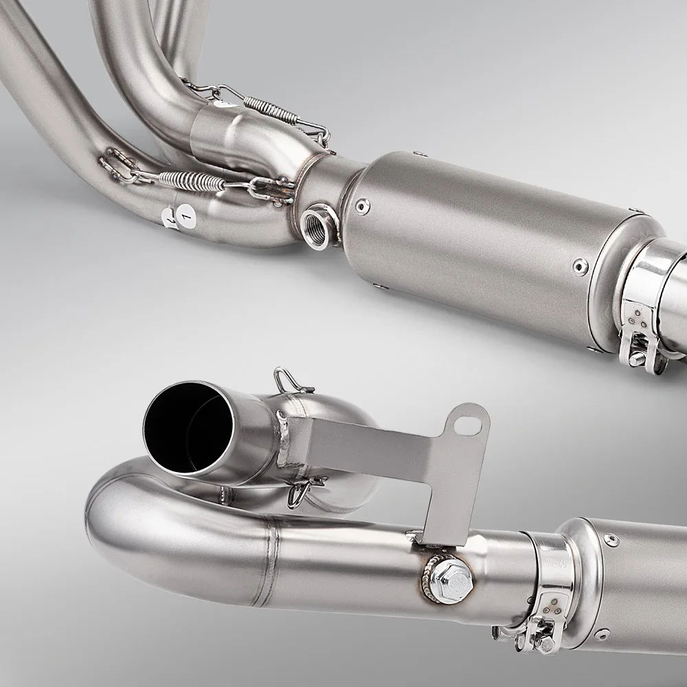 Premium Motorcycle Exhaust Front Pipe with Two Oxygen Sensor Holes, 51mm Standard Size for 675SR Series