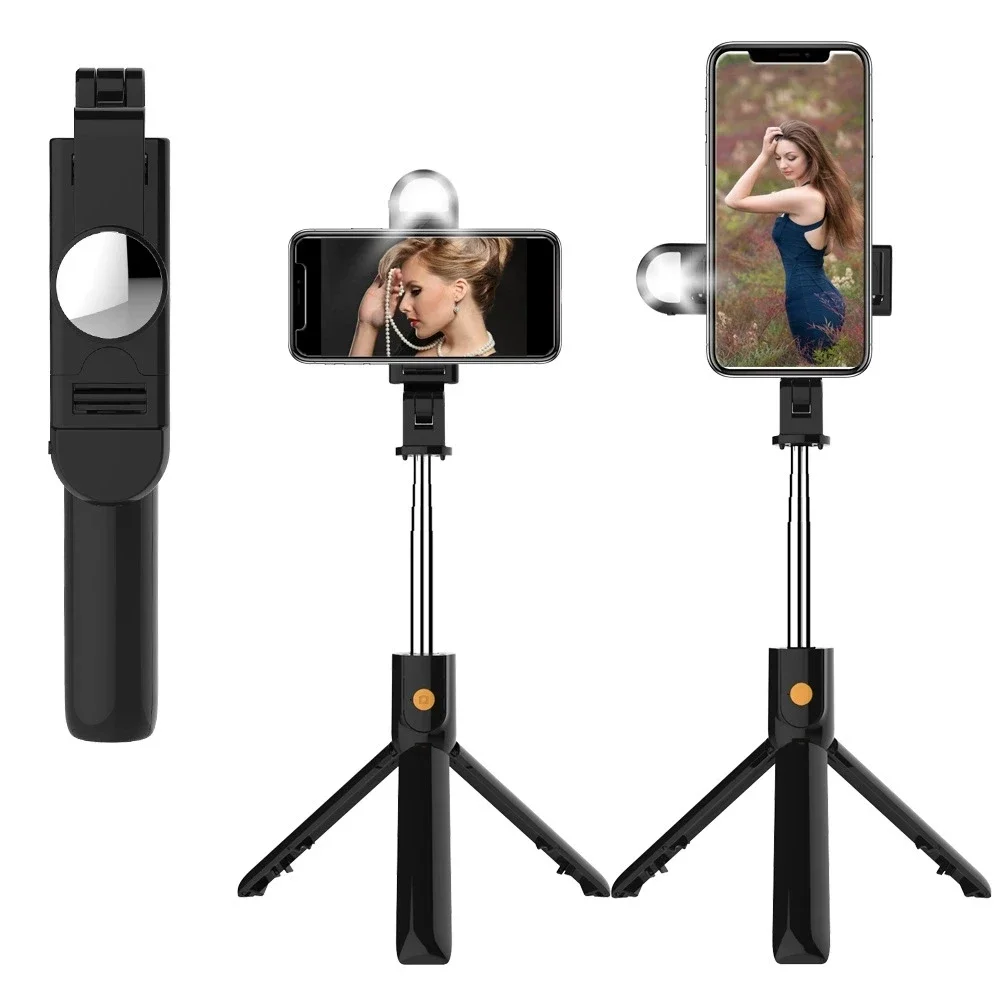 

3In1 Bluetooth Selfie Tripod with Fill Light Shutter Remote Portable Foldable Monopod for iPhone Smart Phone