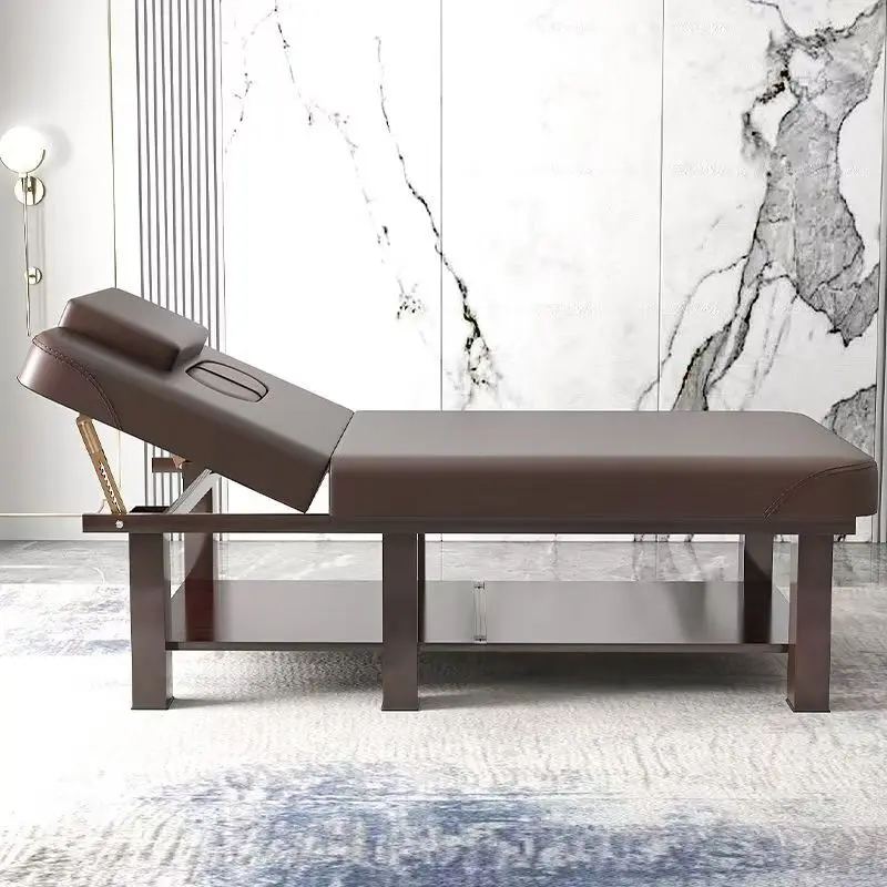Premium Wood Massage Bed, Eco-Friendly PVC Leather Beauty Table, Facial Lash Spa Bed, Skin Care Salon Furniture, Professional