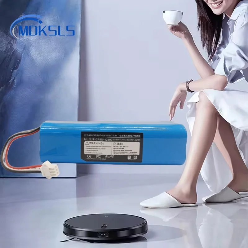 2026 100% Original For XiaoMi Viomi S9 Lydsto R1 Roidmi Eve Plus 14.4V Lithium Battery 2P4S 4800mAh 6800mAh 9800mAh 12800mAh