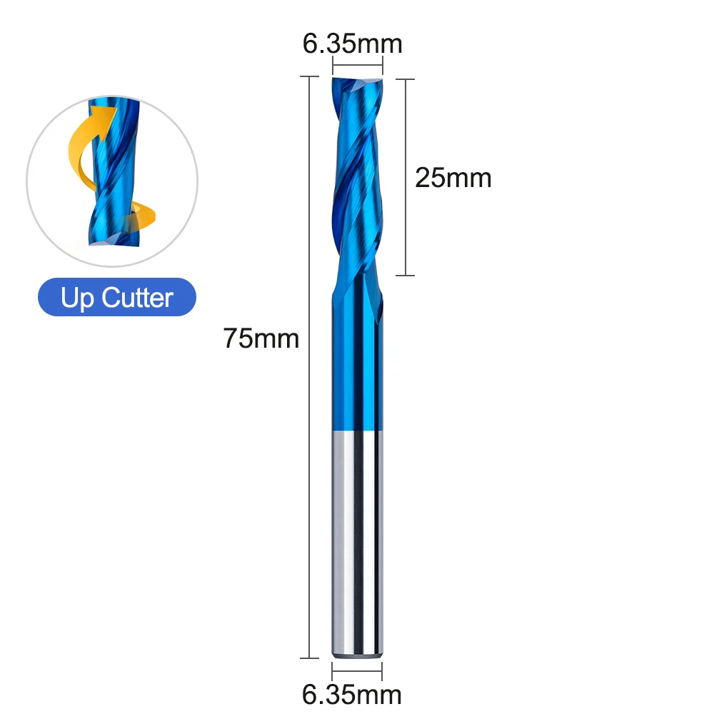 Xcan-木工用のスパイラルルータービット,1/4, 6.35mmシャンク,超硬フライスカッター