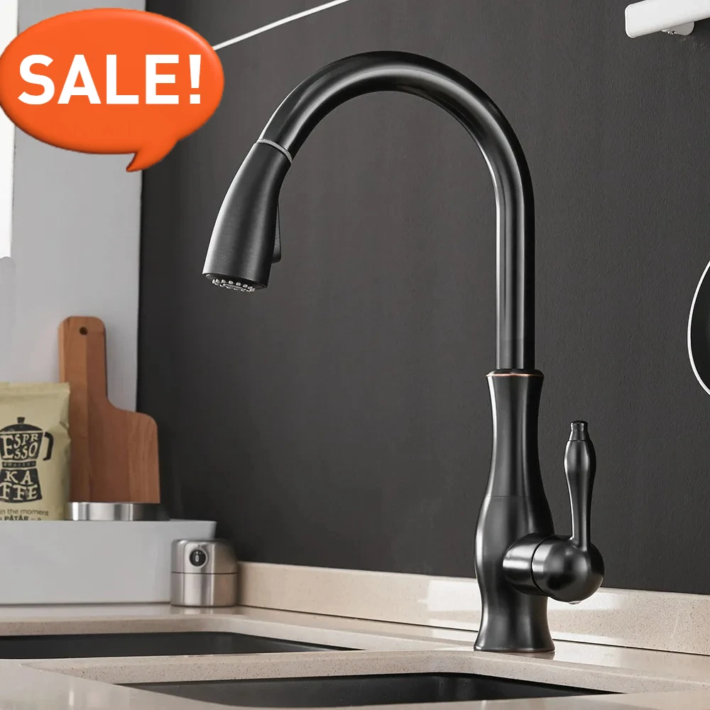 

Серебряный выдвижной кухонный смеситель с одной ручкой 360° ° Поворотный смеситель, модель 866011 для раковины