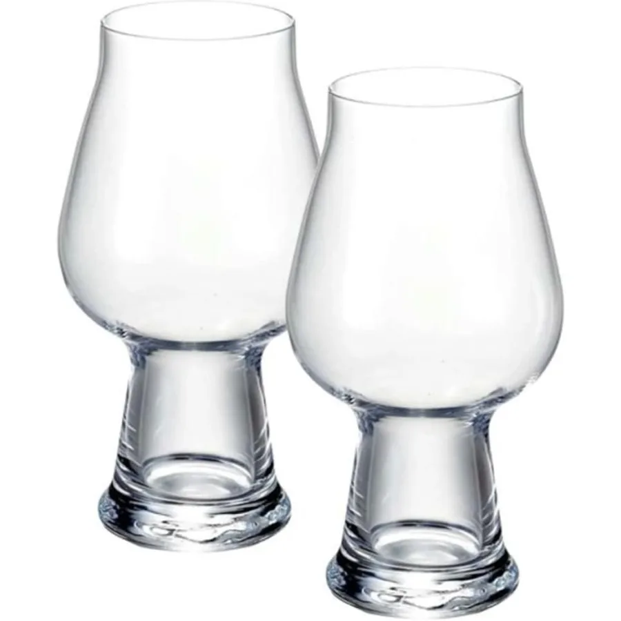 

Birrateque 20,25 унций Stout Beer Glasses Набор из 2 шт. для Балтийского Портера Irish Dry Stout Milk Stout Craft Beer Serving с LaserCut R