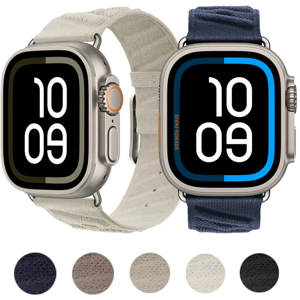 Sport Nylon Strap for Apple Watch Ultra 2 1 49mm 46mm 42mm 45mm 41mm 40 44mm En Mer Wristband iWatch Series 10 9 8 7 6 5 SE Band