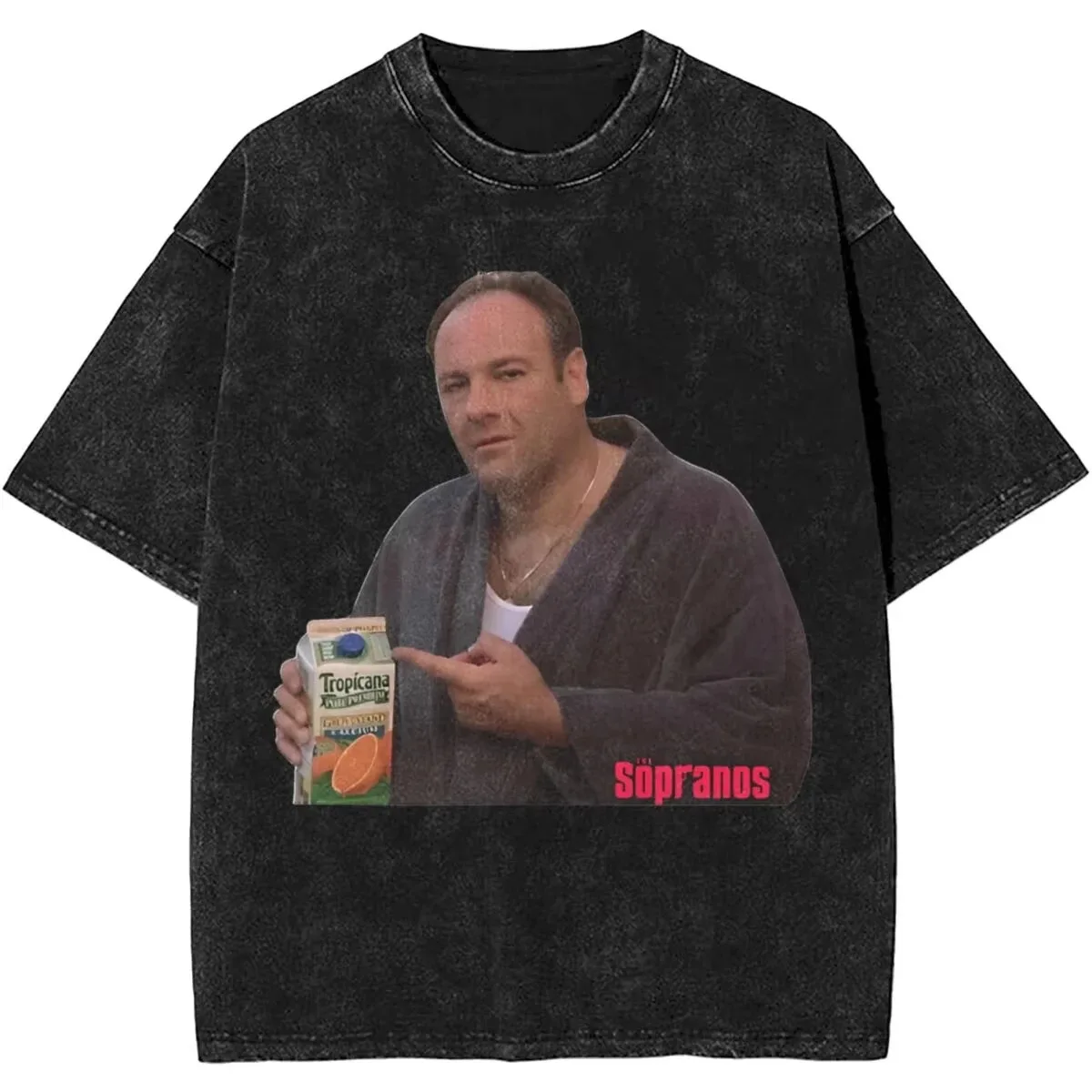 The Sopranos Vintage Washed T Shirt Tony Soprano Trendy Cool Short Sleeve Retro Summer Casual Comfortable Top Loose Casual Tees