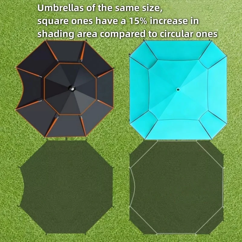 2.0-2.6M New Octagonal Fishing Umbrella Outdoor Sunshade Large Parasol Beach Umbrella Upgraded Innovatively Fishing Umbrella view 6