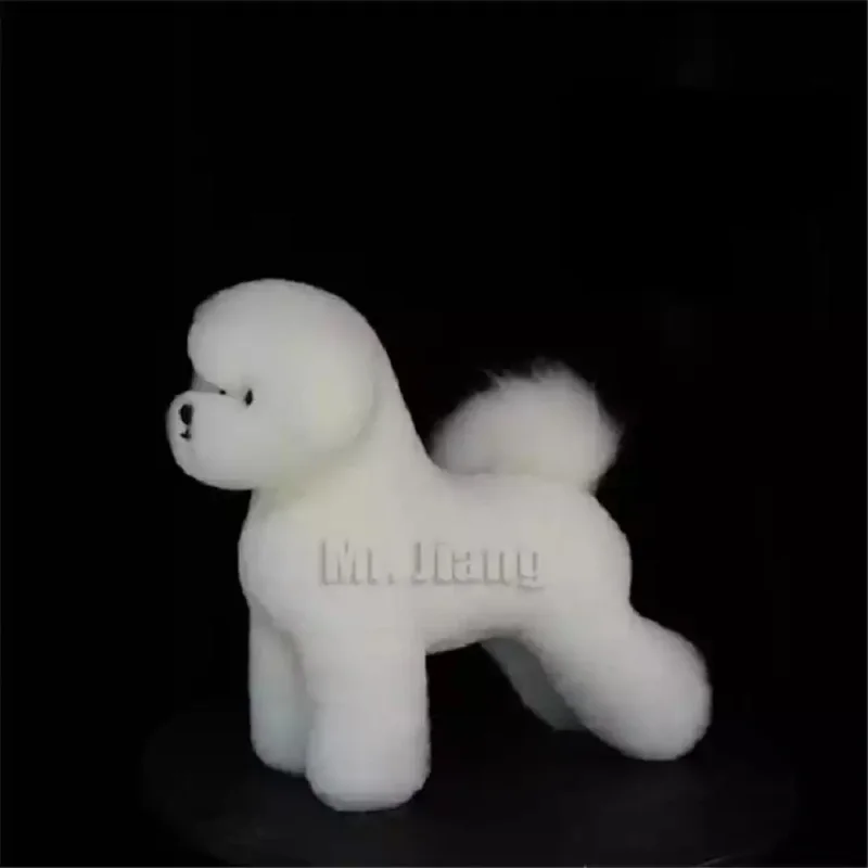 Imagem -06 - Dog Wig Modelo de Design Personalizado Peruca de Cão Usado para a Prática de Habilidades de Higiene Pele de Bichon em Branco sem Manequim Mr.jiang-bichon