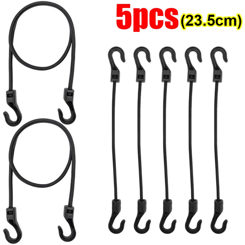 Cuerdas Elásticas de Alta Resistencia con Ganchos de Plástico, Correas de Amarre Resistentes a Impactos para Camping, Lonas, Equipaje y Automóviles
