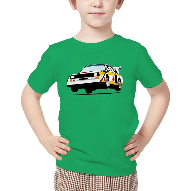 Group B Racing Classic Graphic T-shirt Kids Short sleeve Fun Summer Harajuku Shirt Group B Drift Car Cartoon Boy Cotton T-shirt