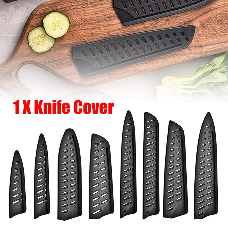 Kitchen Knife Sheath Black Plastic Knife Covers Knife Blade Protector Cover Edge Guards Case Boning Fruit Bread Chef Knife Tool