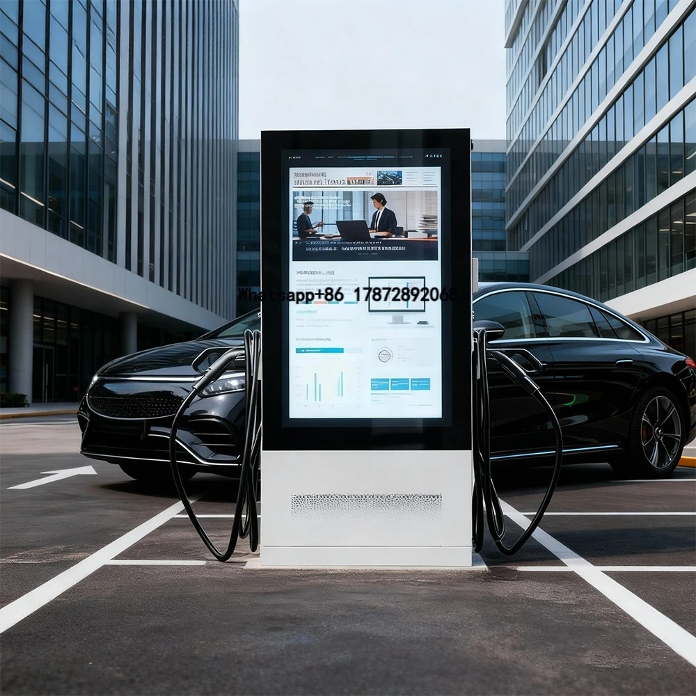 Commercial DC EV Fast 60KW 120KW 180kw Electric Car Charger Level3 Charging Station With Advertisement Display
