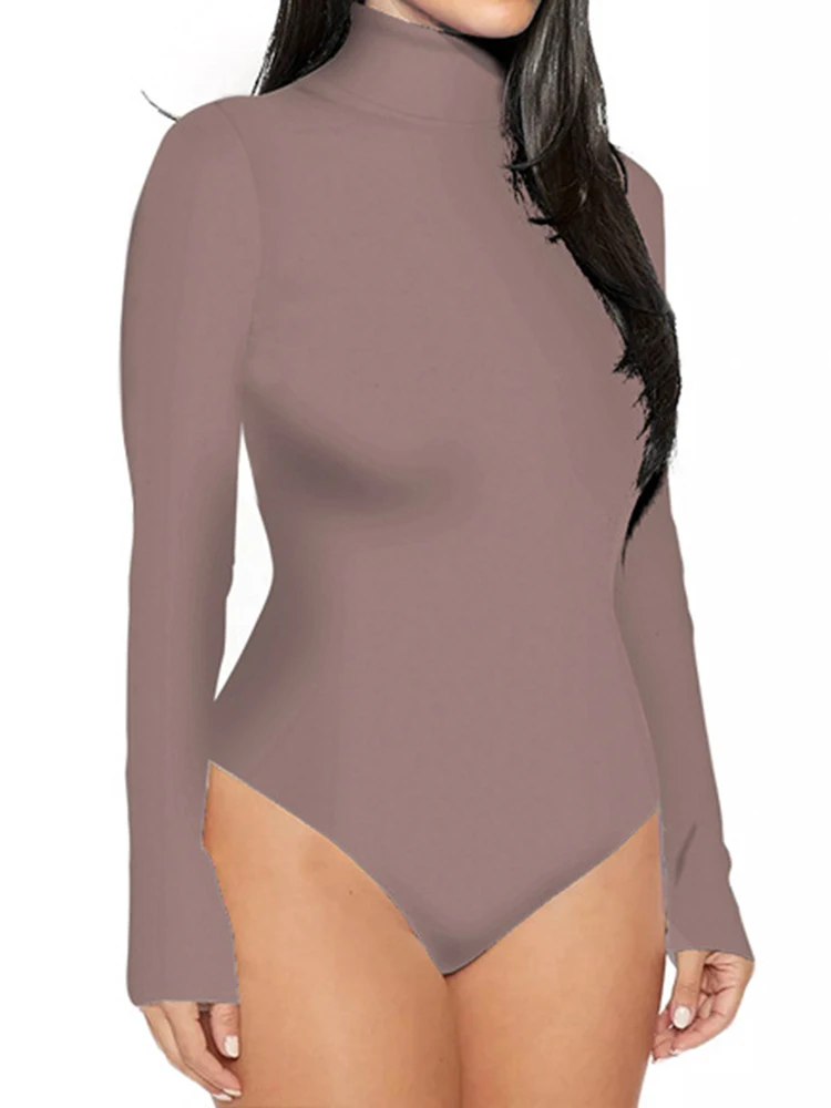 

Женский корейский модный элегантный комбинезон с высоким воротом и длинными рукавами, летний простой стиль для йоги, морская одежда