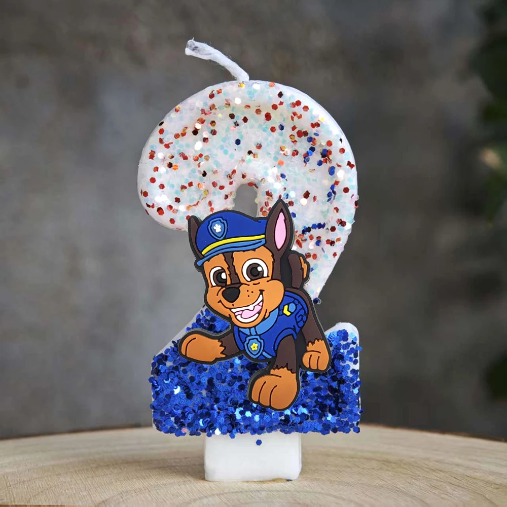 Paw Patrol Kerze 0-9 Zahlenkerze Paw Patrol Cartoon Charakter Party Kuchen Plug-in Geburtstagstorte Dekoration Babyparty Geschenk
