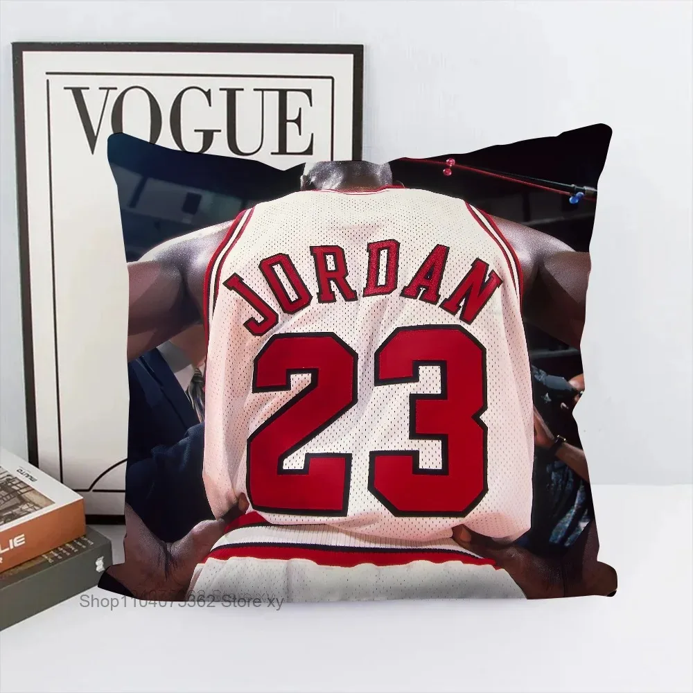 1PC Basketball Star Michael Jordan Pillow Case Square Pillow Cushion Cover Bedroom Sofa Room Decoration Casual Pillow Cover view 2