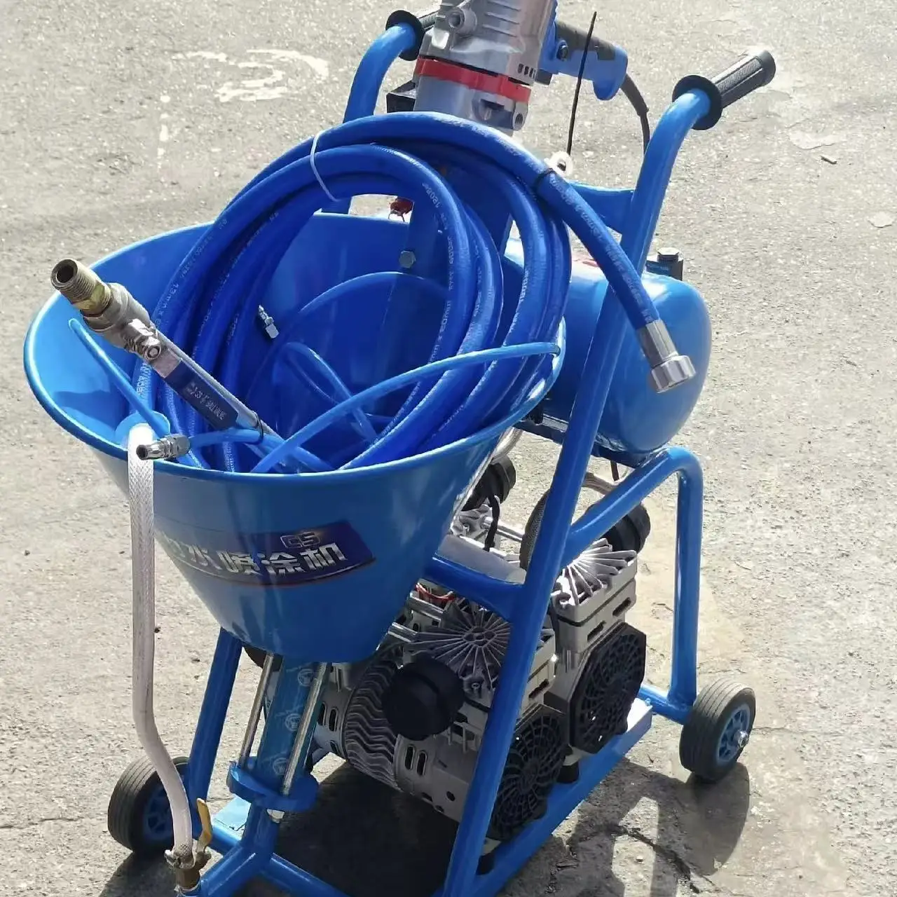 Mortar Spray Machine, 2-Pump High Efficiency Coating, Waterproof Putty Painter, Industrial Equipment, Wall Painting Tool