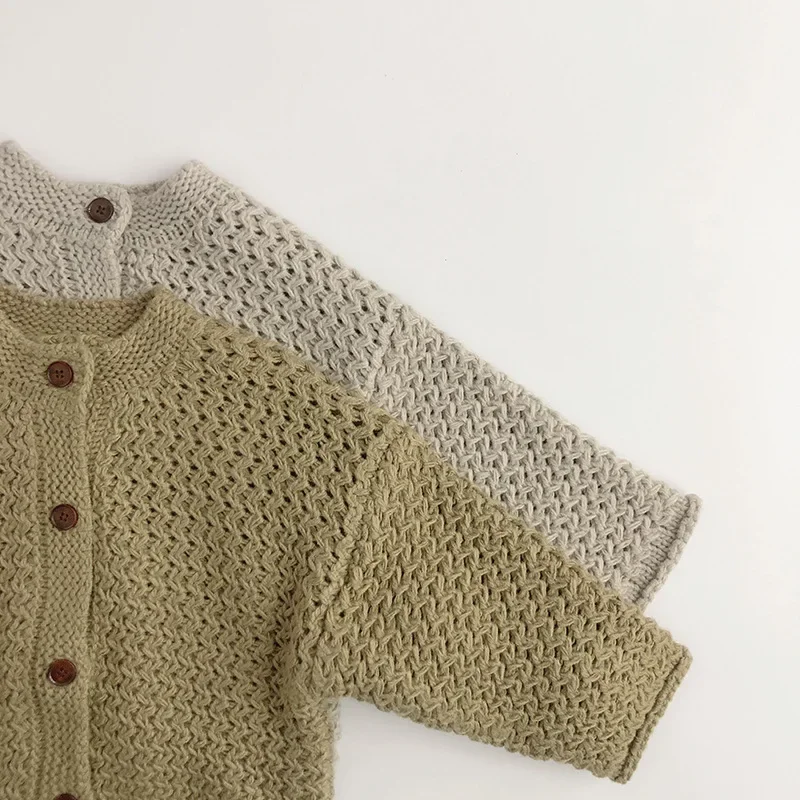 Suéter con textura de piña de aguja gruesa para niños, versión coreana, Otoño e Invierno