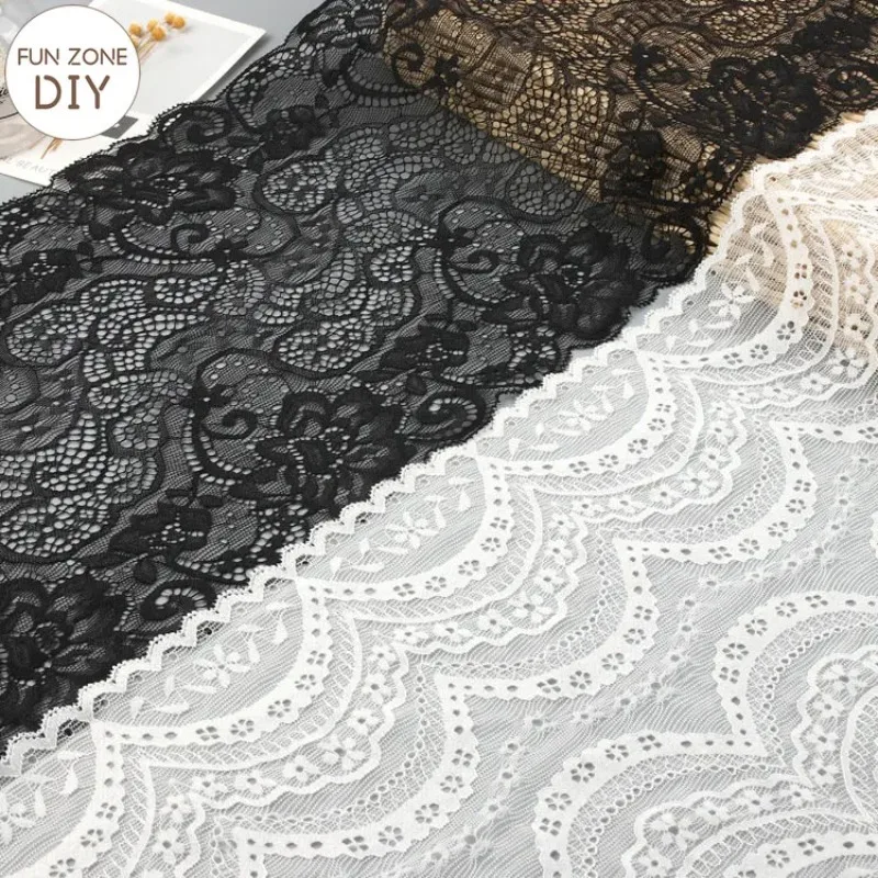 FZdiy 22.5cm Big Size White Lace Fabric Webbing Decoration Love Gift Packing Ribbon DIY Sewing Craft Supplies Wedding Decor