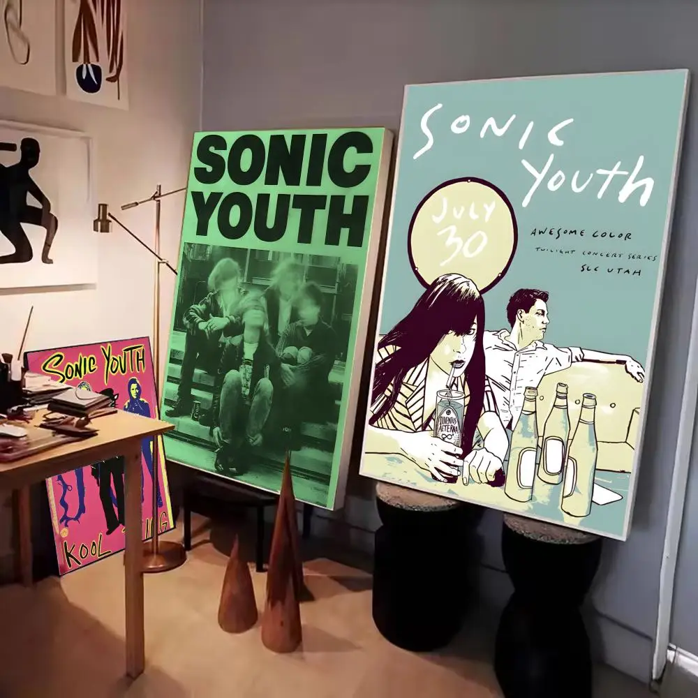 التجريبية روك المغني سونيك الشباب الفرقة المشارك ملصق جدار يطبع لغرفة المعيشة غرفة نوم مكتب هدية تزيين المنزل #4