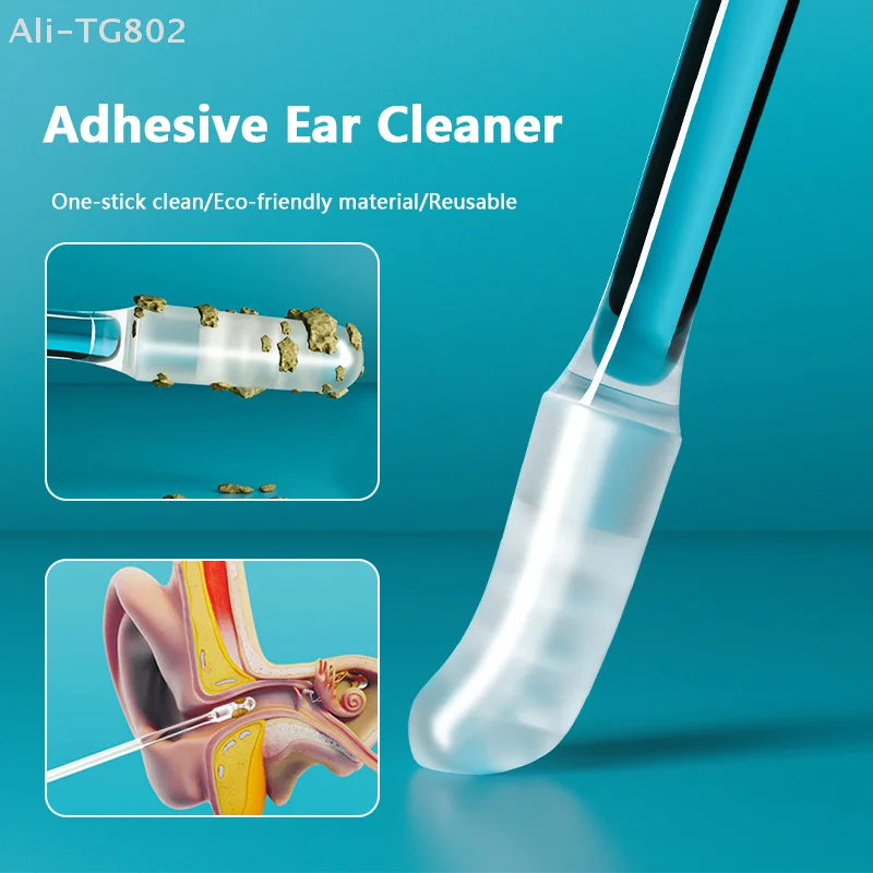 24pcs Disposable Sticky Ear Swabs Pick Soft Ear Wax Removal Tool Reusable Ear Cleaner for Adults Kids Elderly Earwax Remover