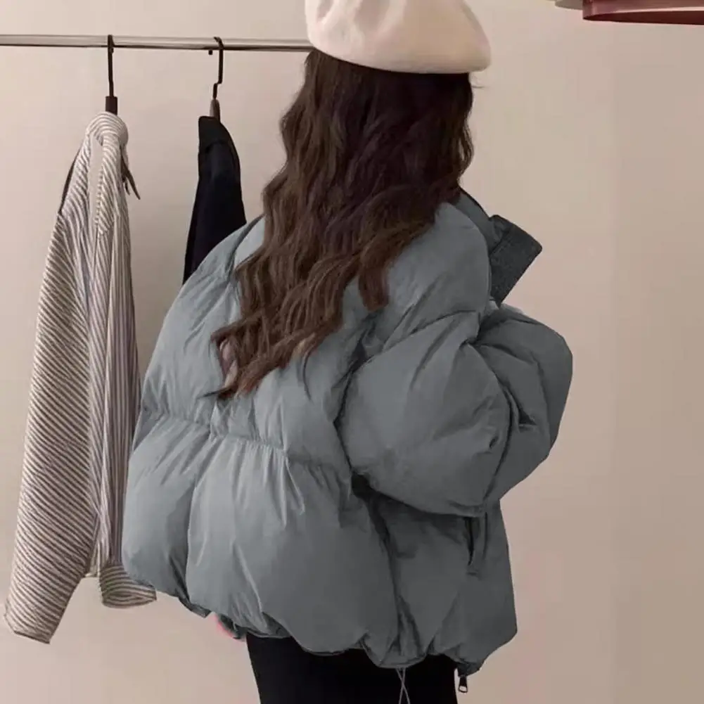

Winter Women Thick Warm Puffer Jackets Loose Coat Parkas Down Outwear Stand Collar Zipper Casual Solid Jackets Parka Coat