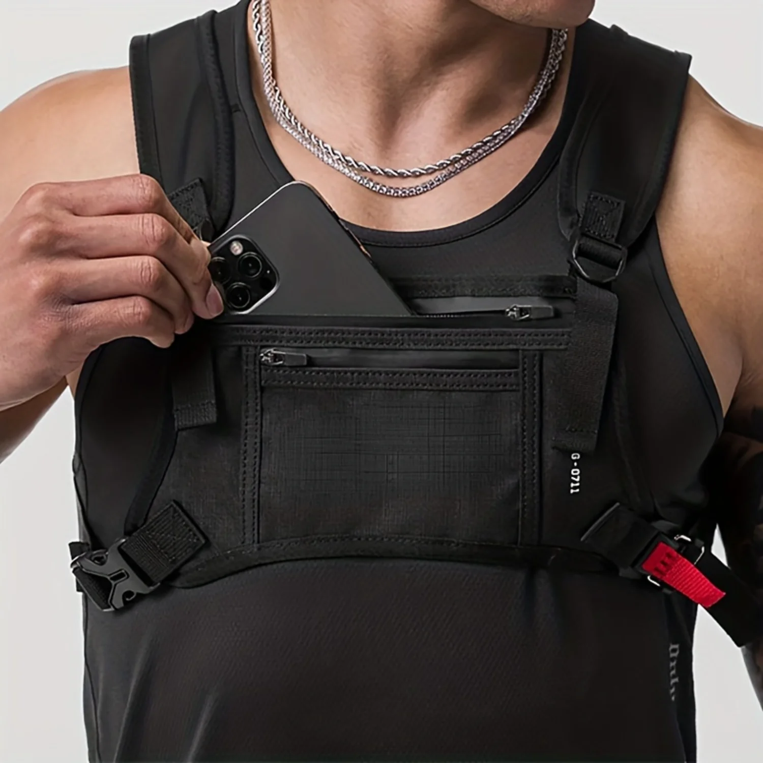 Chest Rig Vest Bag Multifunctional Waterproof Wear-resistant Sports Chest Bag Outdoor Running Cycling Mountaineering Gym Bag