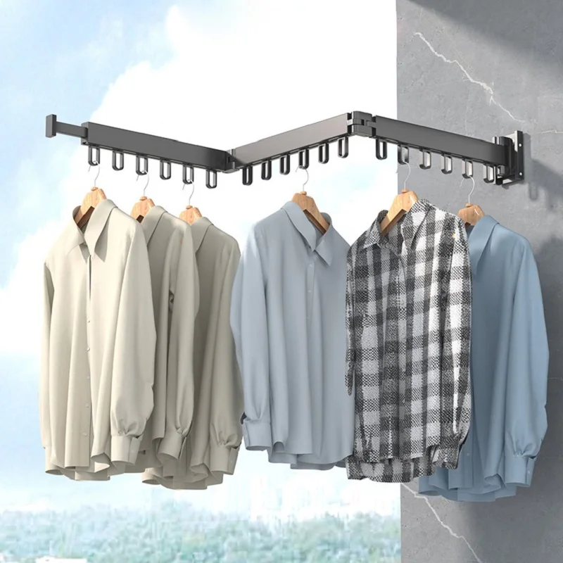 Wall Mounted Retractable Foldable Space Drying Rack Clothing Rack Space-saving Helper Comforter Sheet Drying Racks