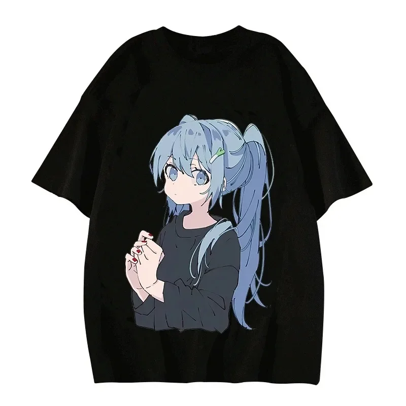 Personaggio anime giapponese carino MIKU 2024 nuovo stile 2024 donne di estate T-shirt moda di strada stile casual manica corta della signora T