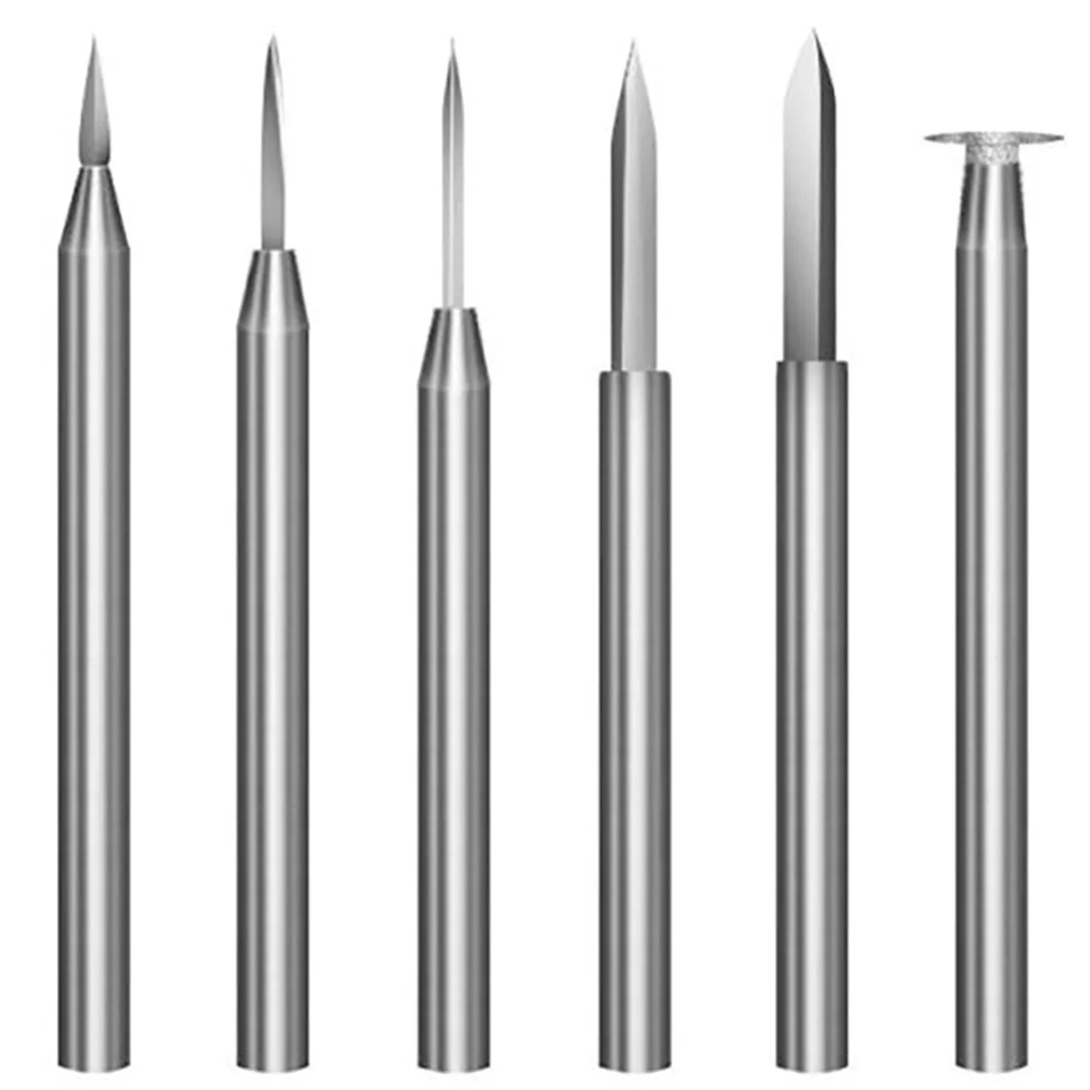 Mais novo conjunto de brocas de escultura em madeira para ferramenta rotativa 6 pçs acessórios de broca de gravura bit artesanato em madeira ferramenta de moagem 3mm