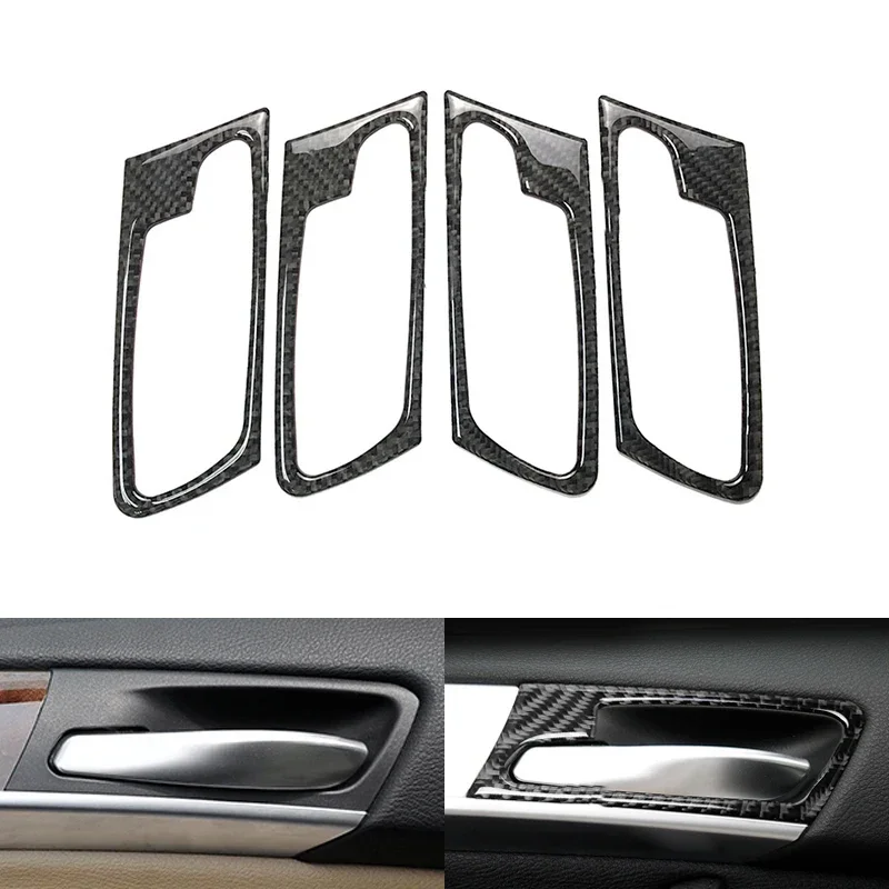 

4pcs Car Styling Real Carbon Fiber Door Handle Door Bowl Cover Trim For BMW X5 X6 E70 E71 2009 2010 2011 2012 2013