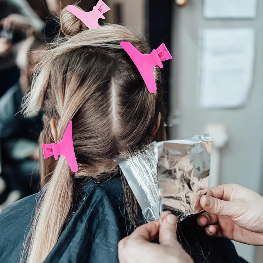 12 عبوة من مشابك الفراشة الوردية الساخنة الوردية، مشابك مخلب الشعر لتصفيف وتقسيم القطع والتلوين في الصالونات والاستخدام المنزلي الاحترافي #4