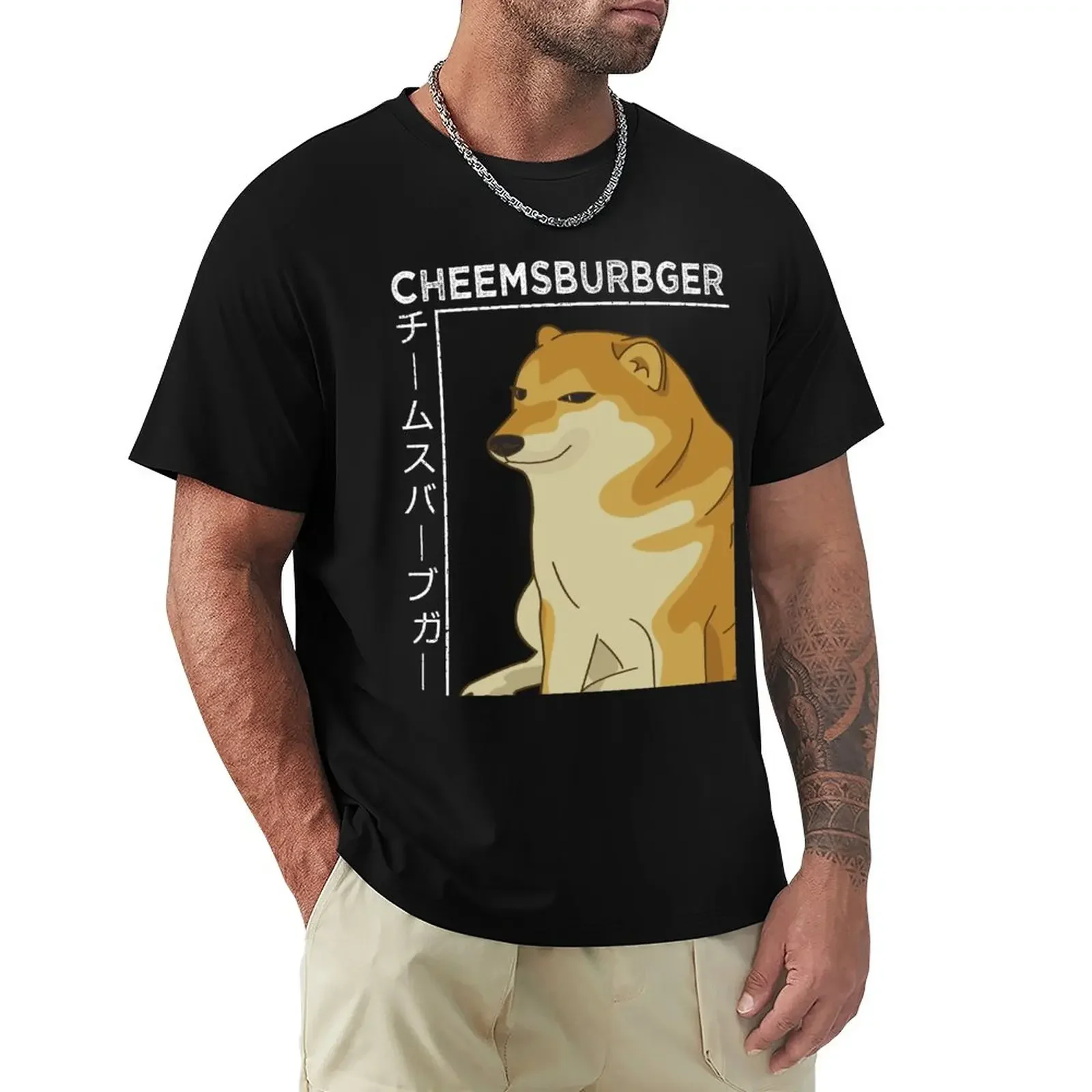 Cheems Japanese Label T-Shirt new edition anime clothes summer clothes mens vintage t shirts