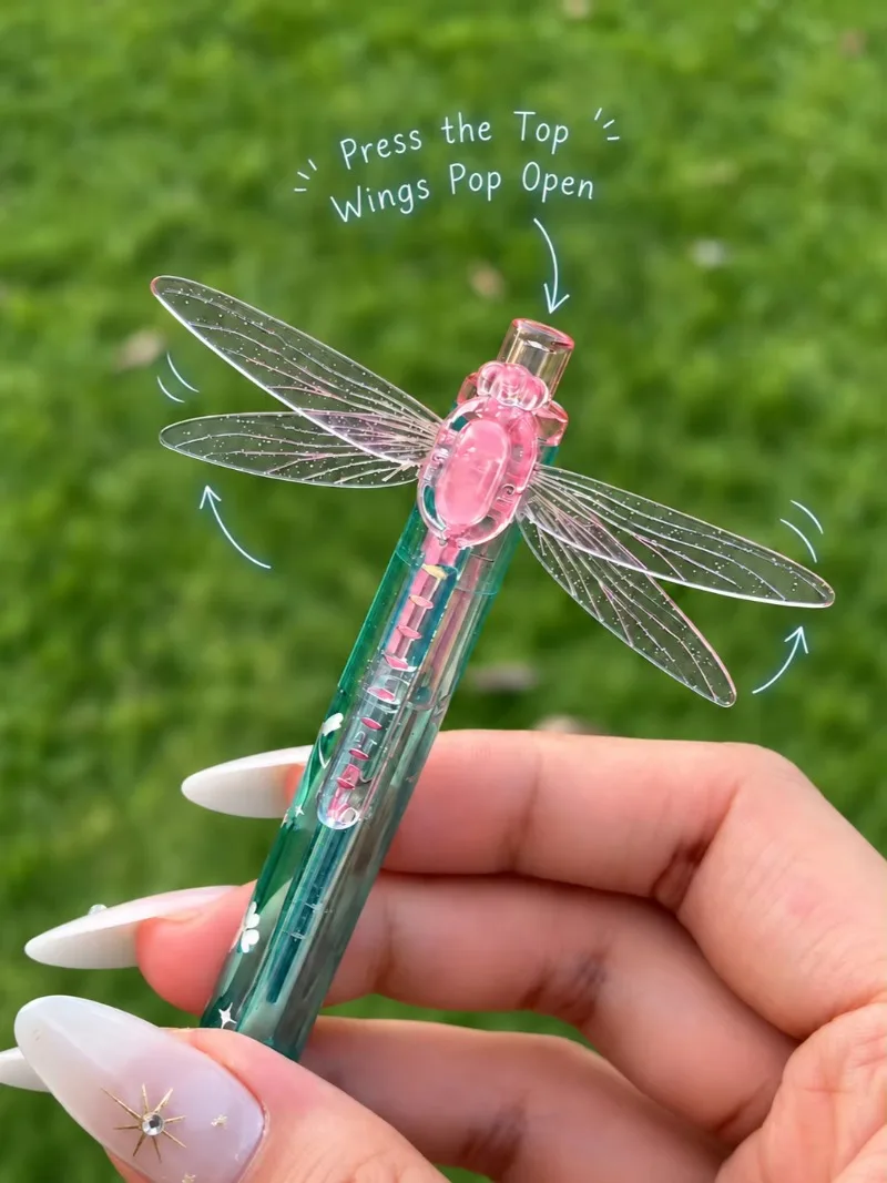 Fluttering Wings Flowing Light Neutral Pen High Beauty Dragonfly Wings Press Neutral Pen