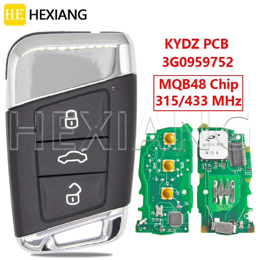 DR 3G0959752 MQB48 Chip 315/433MHz Keyless Car Remote Key For VW Volkswagen Passat B8 Variant Superb Skoda A7 Magotan 2015-2019